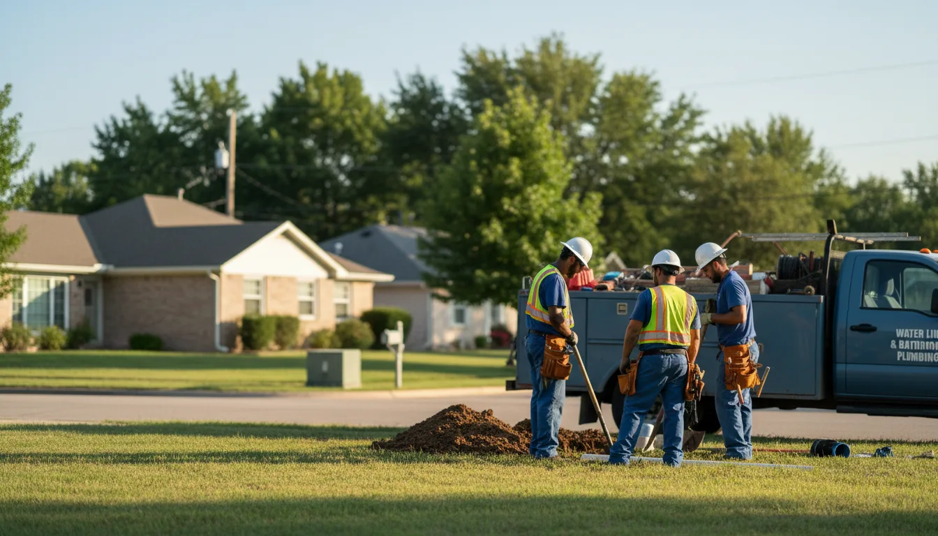 Residential water line and bathroom plumbing service in Norman, IN